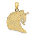 14K Polished and Textured Surfer and Wave Charm - Image 4