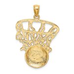 14K Swoosh Basketball and Net Pendant - Image 4