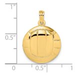 14K 2-D Polished Domed Volleyball Charm - Image 3