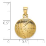 14K 2-D Textured Basketball Charm - Image 3
