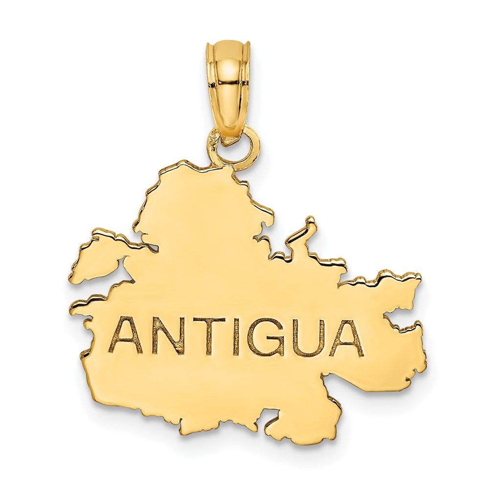 K8785.jpg 14K Polished and Engraved ANTIGUA MAP Charm - Image 1