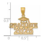 14K Polished GRADUATE 2025 Under Cap Charm - Image 4