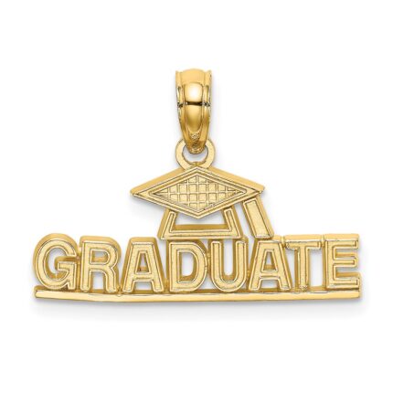 14K Polished GRADUATE Under Cap Charm
