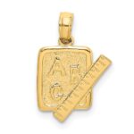 14K ABC School Book and Ruler Charm