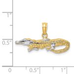 14k and White Rhodium 2-D  Alligator Charm - Image 4