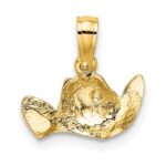 14k and White Rhodium Cowboy Hat Charm - Image 4