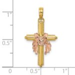 14K Two-Tone Cross with Drape Charm - Image 2
