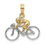 14K Two-Tone 3-D Bicycle With Rider Charm