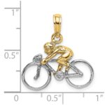 14K Two-Tone 3-D Bicycle With Rider Charm - Image 3
