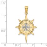 14K Two-Tone Star with Nautical Compass Charm - Image 3