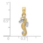 14K with White Rhodium Mini Seahorse Charm - Image 3