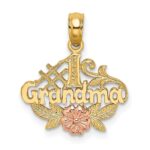 14k Two-Tone #1 GRANDMA with Flower Charm
