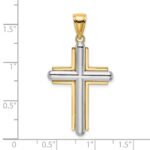 14K Two-tone Beveled Cross Charm - Image 4