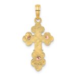 14K Two-Tone Crucifix with Scallop Trim Charm - Image 4