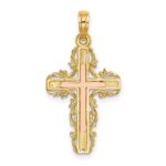 14K Two-Tone with Lace Trim Cross Charm