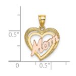 14k Two-Tone MOM Heart Charm - Image 3