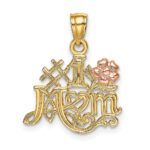 14k Two-Tone #1 MOM with Flower Charm