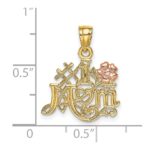 14k Two-Tone #1 MOM with Flower Charm - Image 3