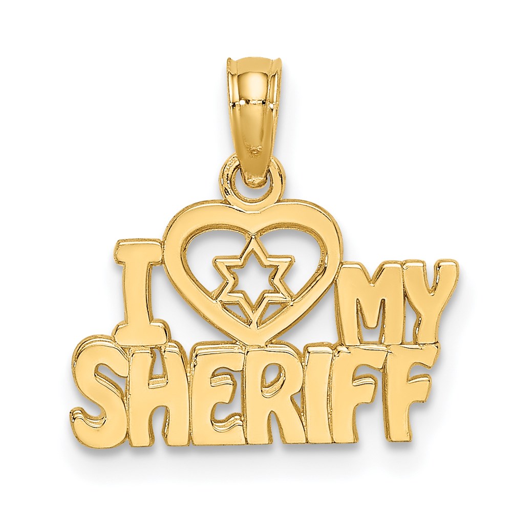 K910.jpg 14k I HEART MY SHERIFF Charm - Image 1