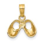 14k Two-Tone 3-D Baby Booties with Teddy Bear Charm - Image 4