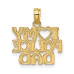 14k I HEART MY POLICE DAD Charm - Image 4
