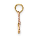 14K Two-Tone with White Rhodium Dolphin and Wave Charm - Image 2