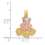 14k Two-Tone Teddy Bear with ABC Blocks Charm - Image 4
