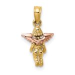 14K Two-Tone 3-D Mini Guardian Angel Charm - Image 4