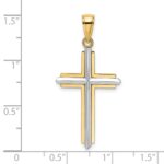 14K Two-tone Polished Cross Charm - Image 3