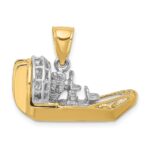 14k Two-Tone 3-D Airboat Charm - Image 4