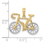 14k Two-tone 3-D Ten Speed Bicycle with Moveable Wheels Charm - Image 3
