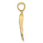 14k and White Rhodium 3-D Scuba Flipper Charm - Image 2