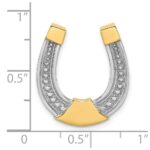 14k and White Rhodium Horseshoe Chain Slide Charm - Image 3