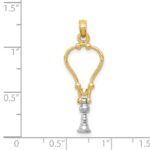 14k Two-Tone 3-D Stethoscope Pendant - Image 4
