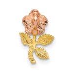 14k Two-tone Textured Rose Chain Slide Pendant - Image 3
