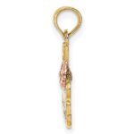 14k Two-Tone #1 MOM Script with Flower Charm - Image 2