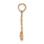 14k Two-Tone MOM Script with Flower Charm - Image 2