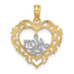 14k Two-tone MOM Inside Heart Charm - Image 4
