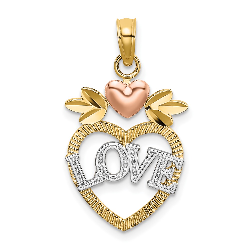 K9206.jpg 14k Two-Tone with White Rhodium LOVE Inside Heart Pendant - Image 1
