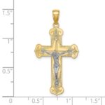 14K Two-tone Textured Crucifix Charm - Image 4