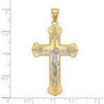 14K Two-tone Textured Crucifix Charm - Image 3