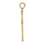 14k and White Rhodium Thin Diamond-cut Cross Charm - Image 2