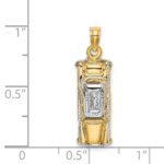 14k with White Rhodium 3-D Taxi with Moveable Tires Charm - Image 4