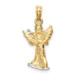 14k and White Rhodium 3-D Angel Playing Harp Charm - Image 4