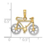 14k Two-tone 3-D Bicycle with Moveable Tires Charm - Image 3