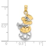 14K and White Rhodium Snowman with JOY Pendant - Image 3