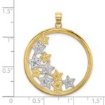 14k and White Rhodium Stars in Round Frame Charm - Image 4