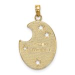 14k and White Rhodium WISH DREAM BELIEVE Moon and Stars Charm - Image 3