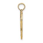 14k and White Rhodium Diamond-cut DREAM Heart with Stars Charm - Image 2