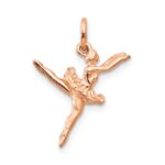 14K Rose Gold Polished 3-D Ballerina Charm